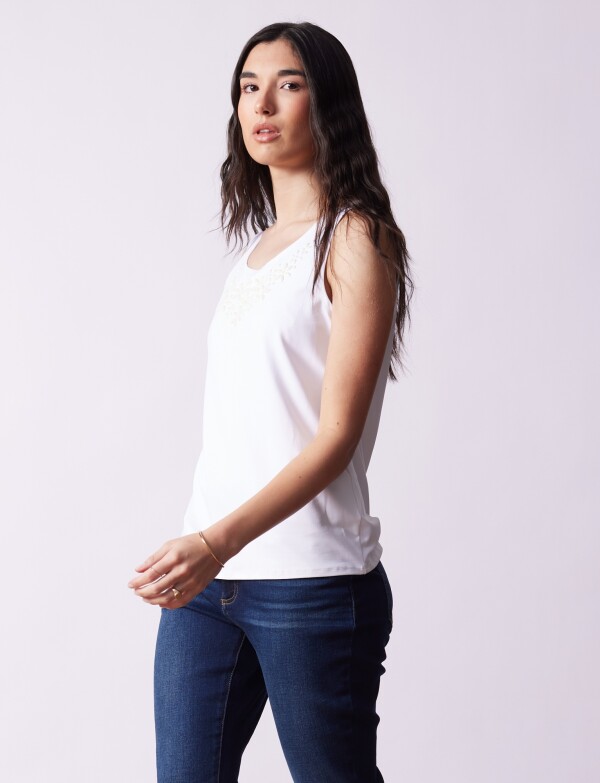 Blusa Aplique BLANCO