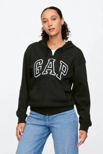 Canguro Con Cierre Logo Gap Mujer True Black V2