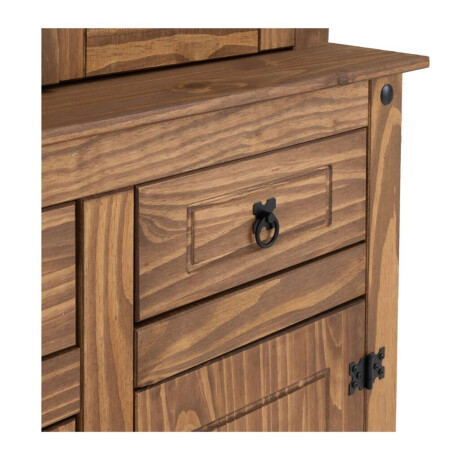 Cristalero 4 Puertas Madera Maciza Linea Mexicana Nogal