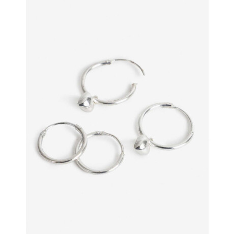 Set De Argollas Plata 925 Plateado