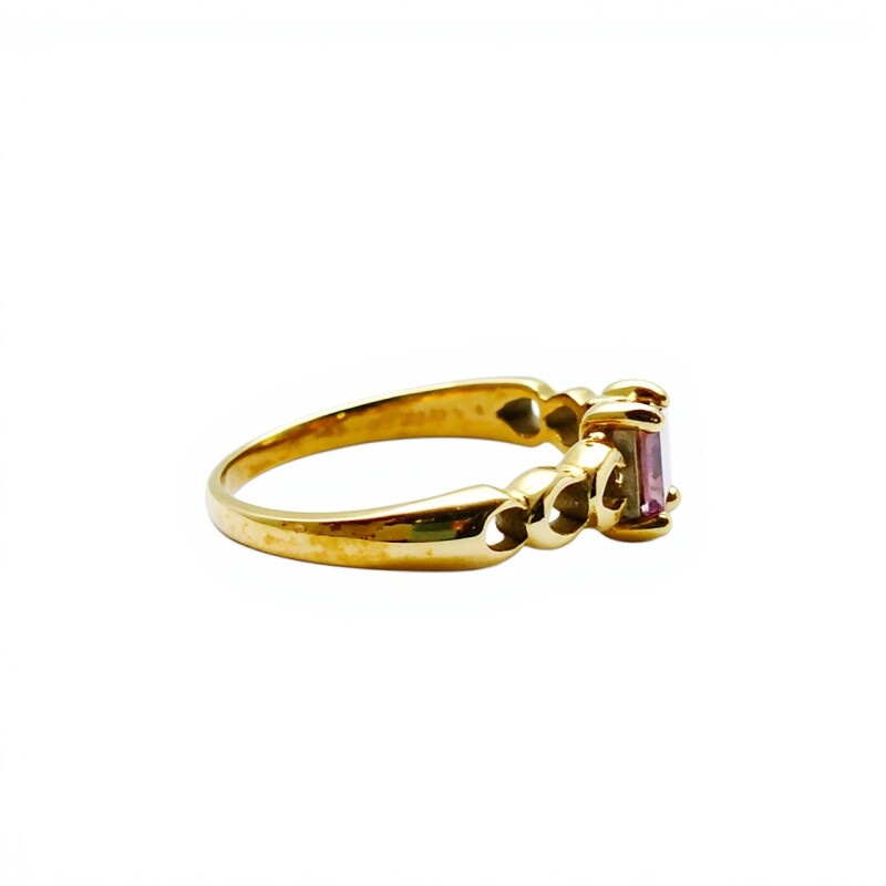 Anillo Solitario -Oro bajo-Piedra Amatista-AN8217 conpiedra