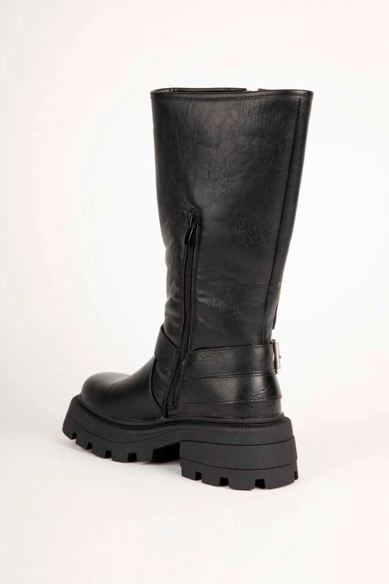 BOTA MUJER DANIEL CASSIN BIKERS Negro