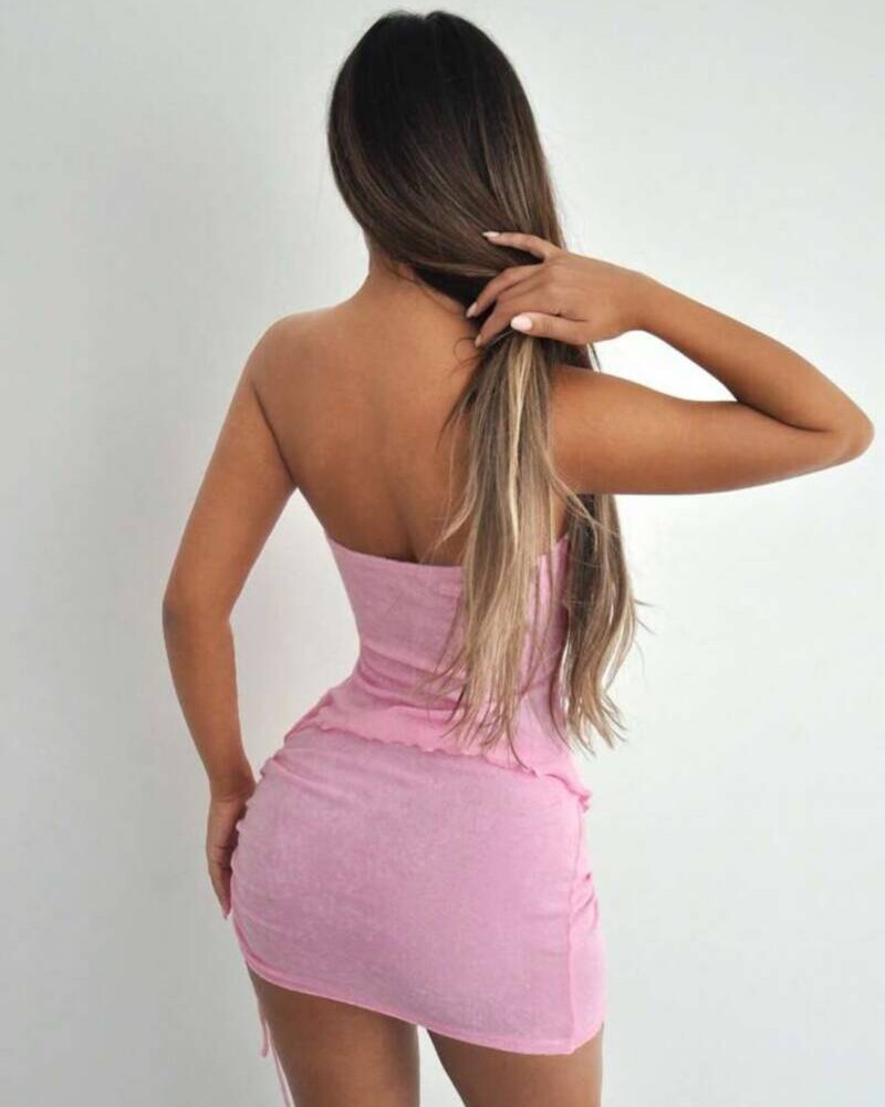 CONJUNTO TOP Y FALDA Rosa