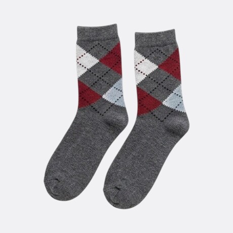 Medias De Rombos Gris