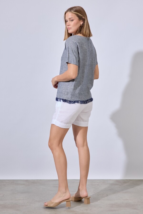 Blusa Lino Flecos GRIS