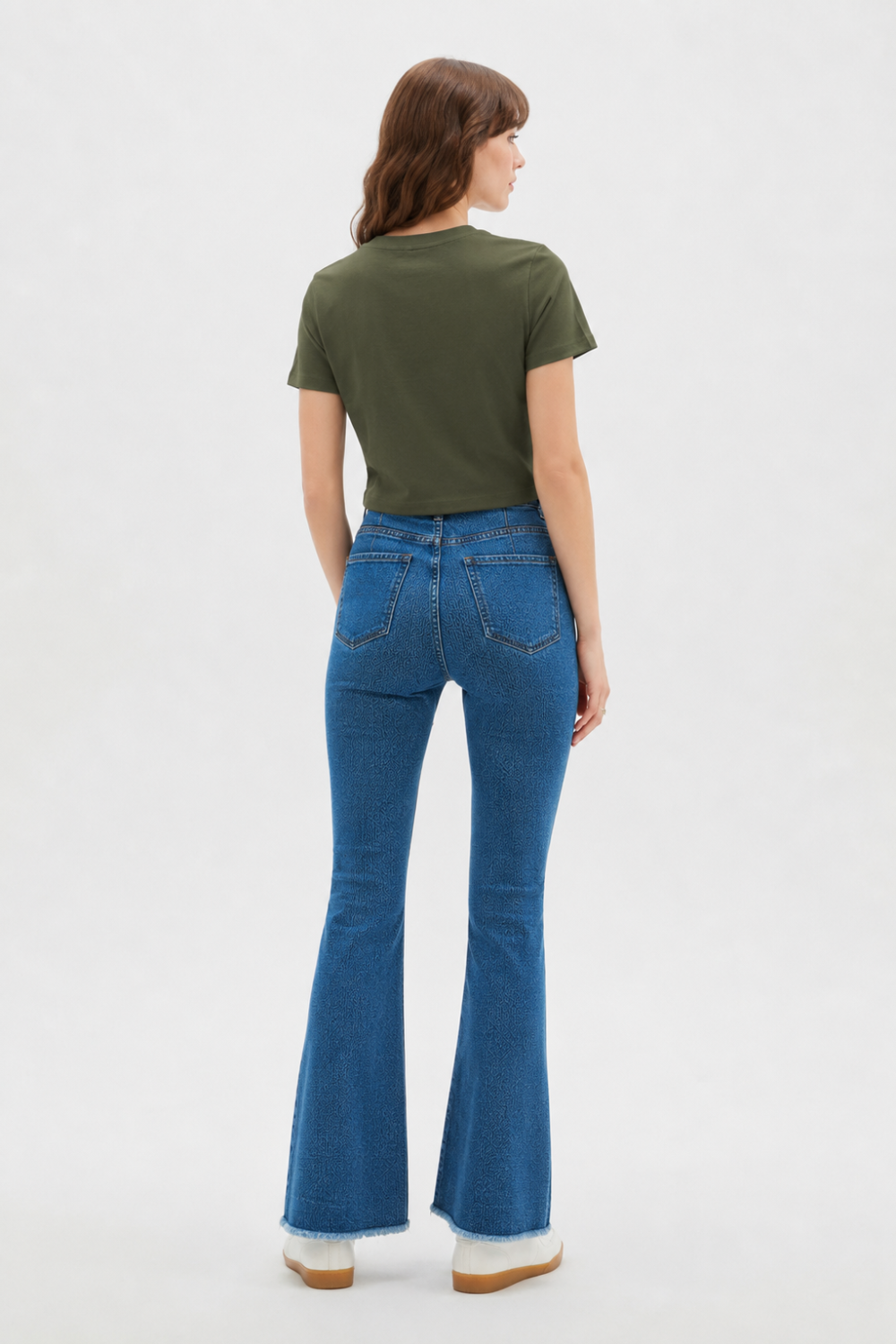 Remera Flored Verde Oliva