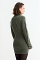 Vestido tejido cuello polo VERDE OLIVA