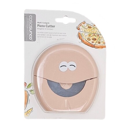 Cortador para Pizza Cocina Redondo con Rueda y Tapa Salmón