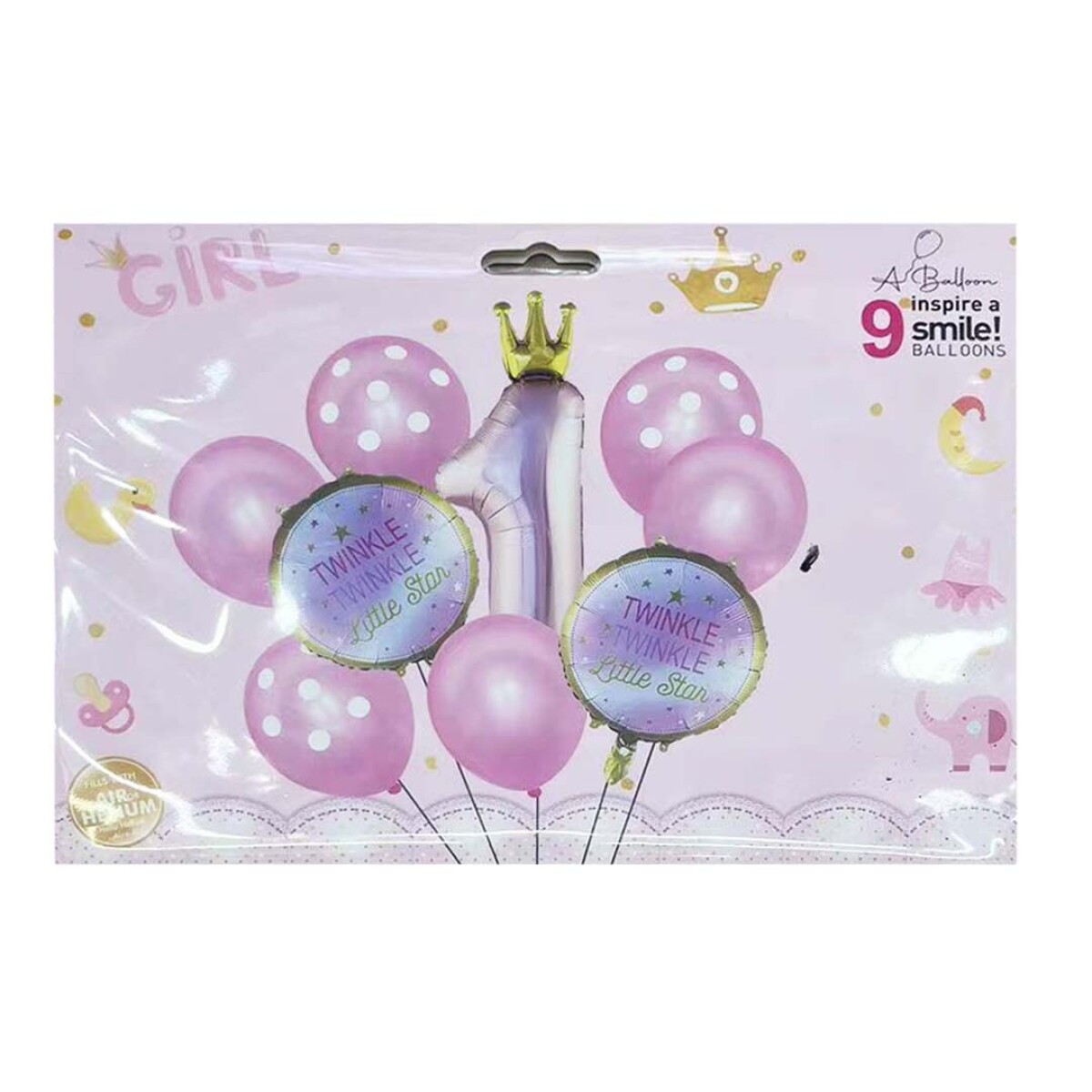 Set globo 1° año - rosa 