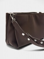 Bolso De Hombro Con Textura Suave marron