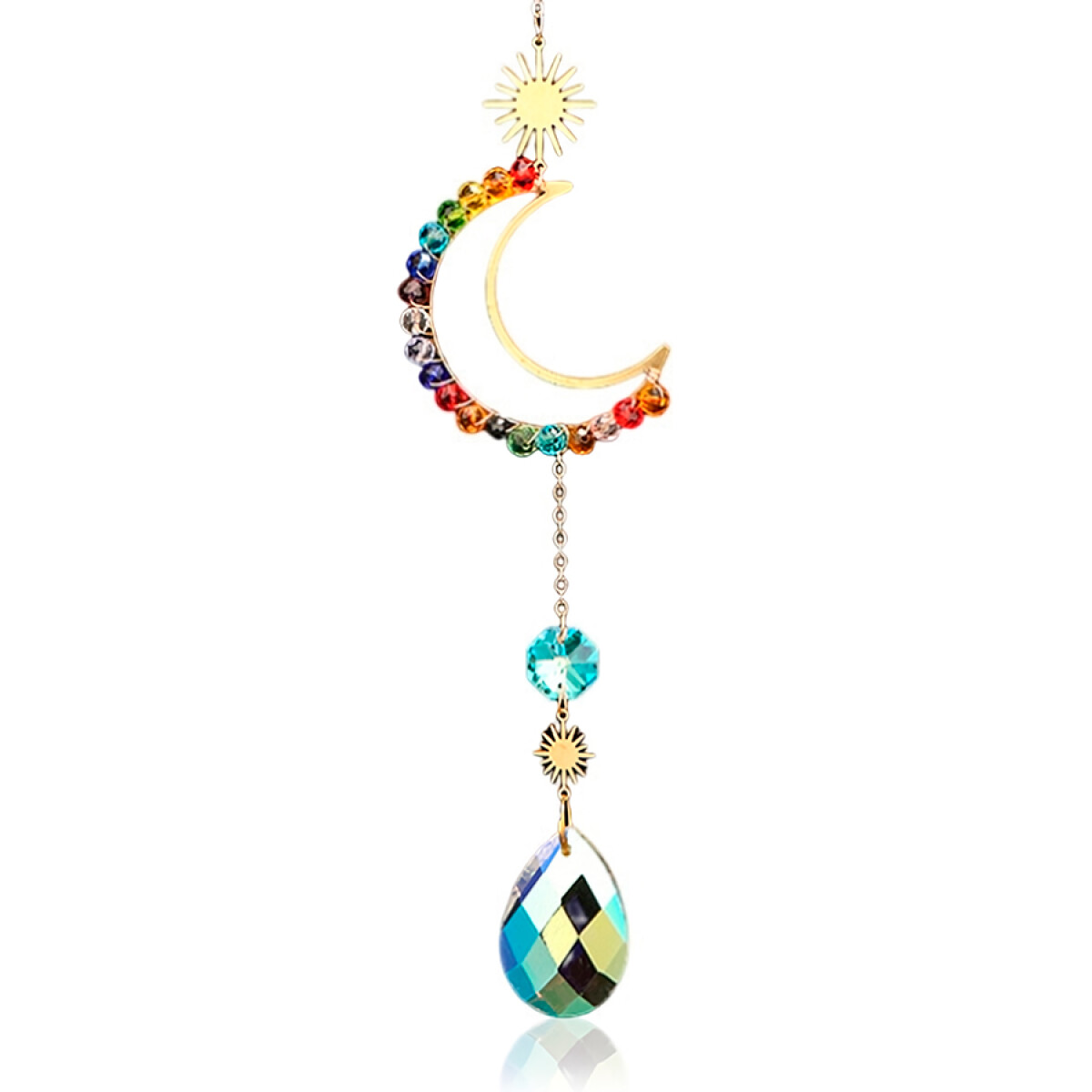 Atrapasol 1 Colgante Largo - Perla Multicolor Cairel Lagrima 