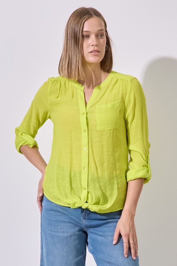 Blusa Nudo Botones AMARILLO