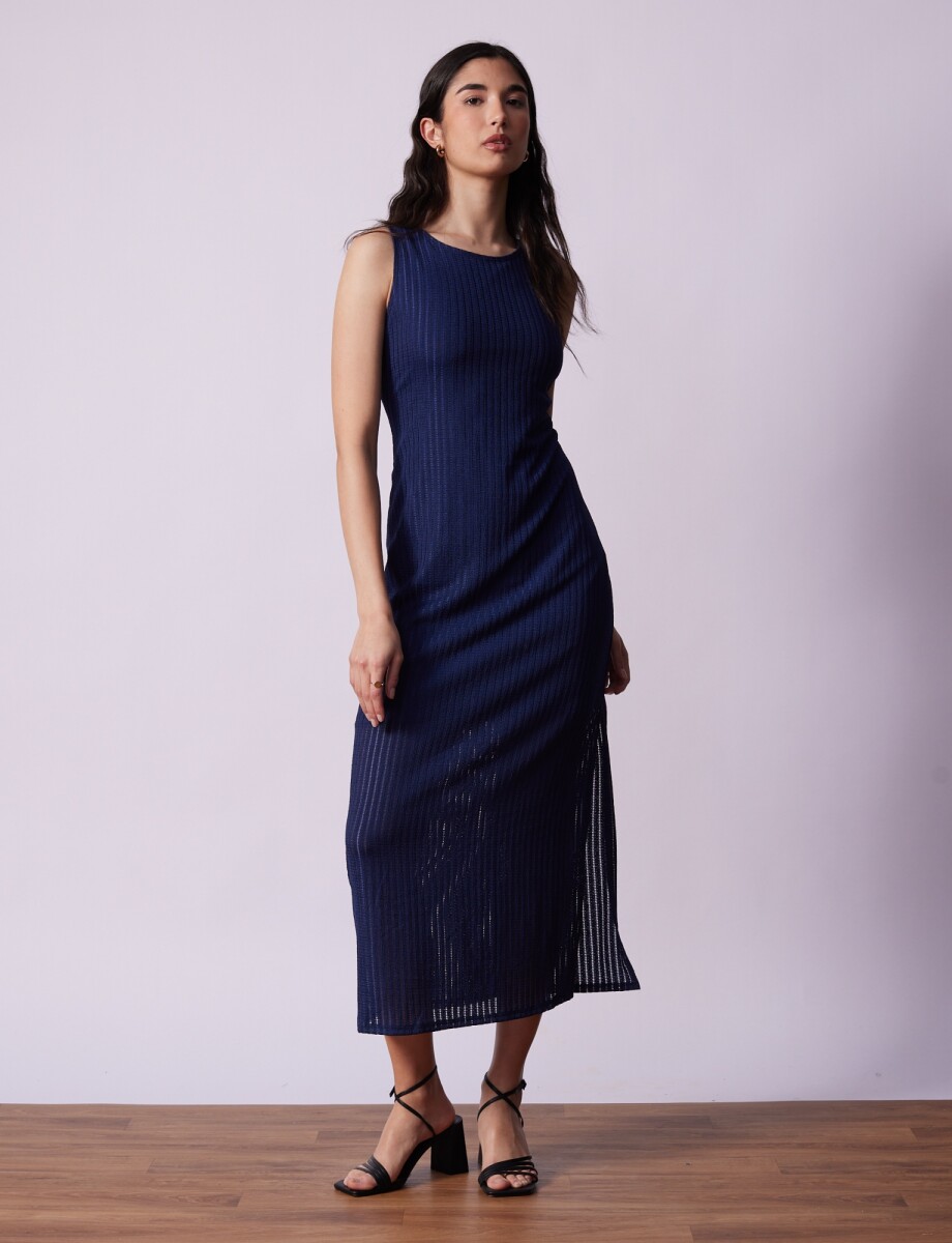 Vestido Maxi Lineas - Azul 