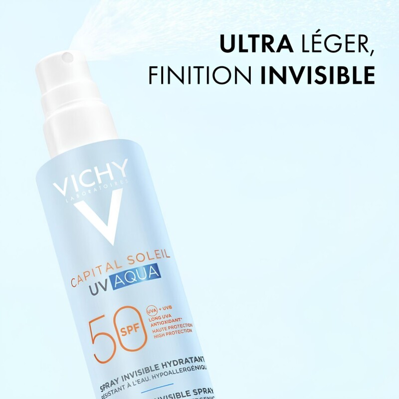 Agua Solar en Spray Hidratante Vichy Invisible SPF50 200 ml Agua Solar en Spray Hidratante Vichy Invisible SPF50 200 ml
