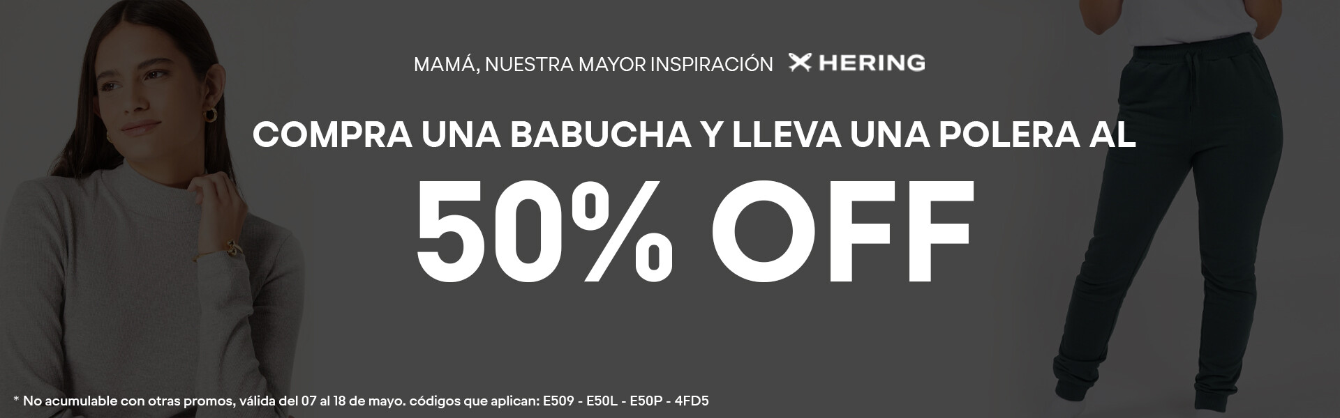 COMPRA UNA BABUCHA Y LLEVA UNA POLERA AL 50% OFF