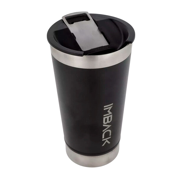 Vaso Termico De 592ml Acero Inoxidable Doble Capa Con Tapa Color Negro Vaso Termico De 592ml Acero Inoxidable Doble Capa Con Tapa Color Negro