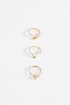 Set de 3 anillos wavy dorado