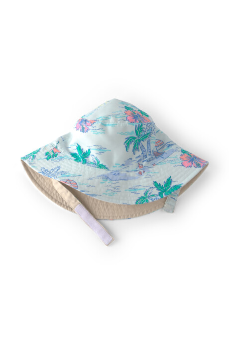 Gorro reversible, diseño tropical y beige Gorro reversible, diseño tropical y beige