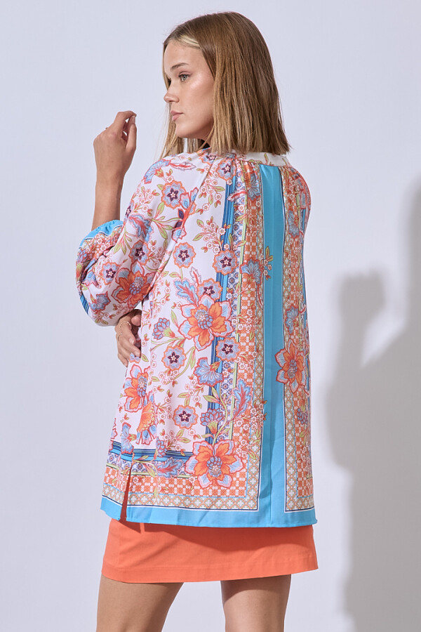 Blusa Print Flores MULTI/BLANCO