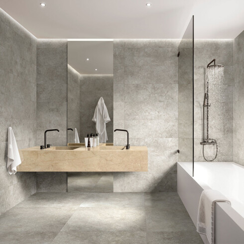 Porcelanato Tipo Piedra Taupe 60X60Cm Piso Pared GAMAS DE GRIS
