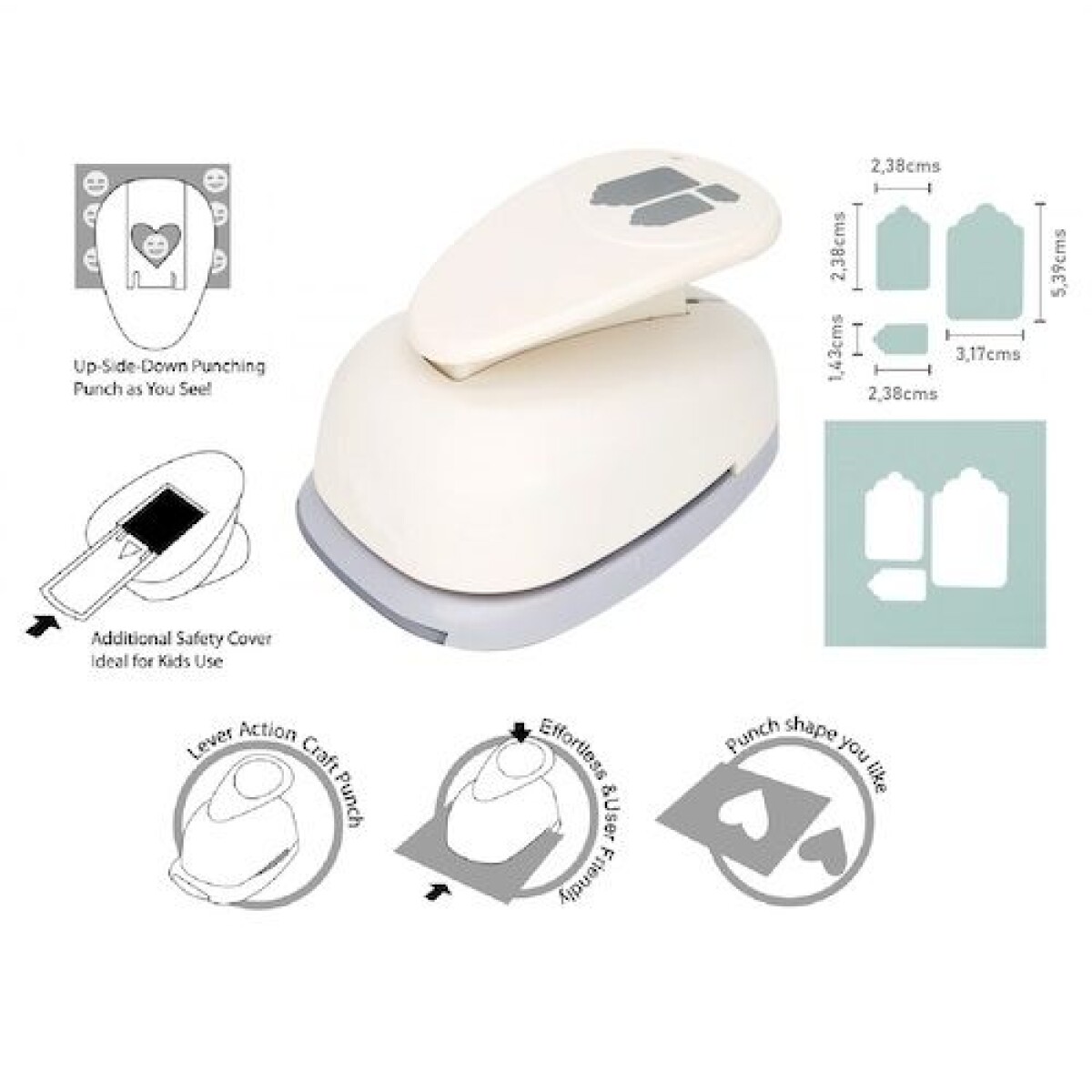 Perforadora Ibi Craft Para Hacer Etiquetas Corte Curvo 3 En1 