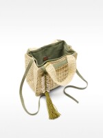 Bolsa Tote Efecto Rafia Con Detalle De Conchas Colgante S natural