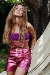 Leather Shorts Galáctico Fucsia