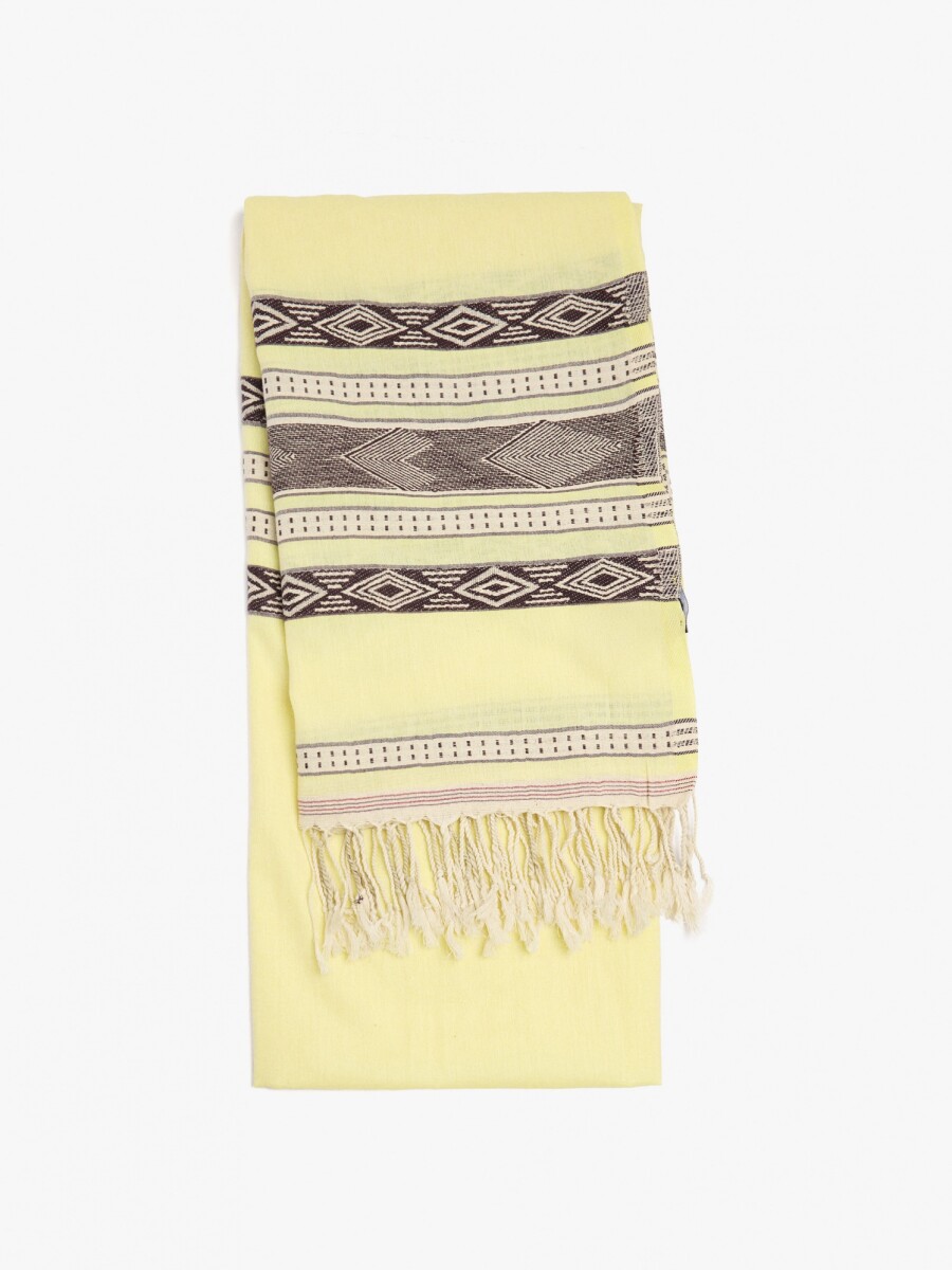 Pashmina Jacquard 100% Algodón amarillo