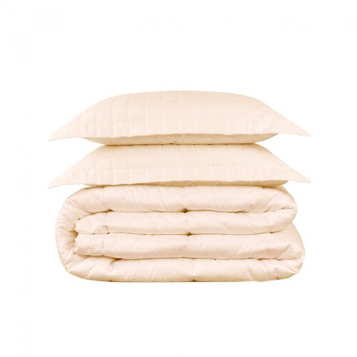 Acolchado mas Fundas Queen - Finezza 400 hilos Beige