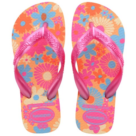 Ojotas Havaianas Kids Flores Rosado