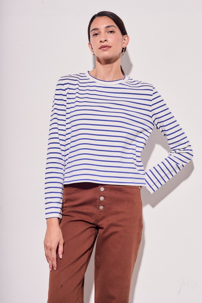 Remera Rayada Azul