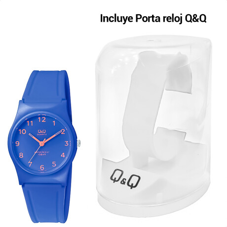 Reloj Q&Q PVC Dama Análogo Con Correa De Silicona Azul-Claro