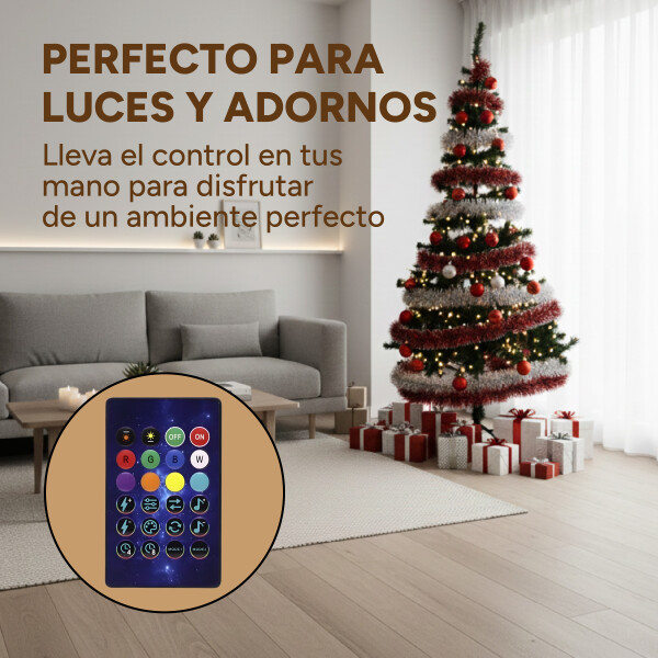 Árbol Navidad Verde Luces Smart Led Base Metal Premium 150cm Color Verde Multicolor