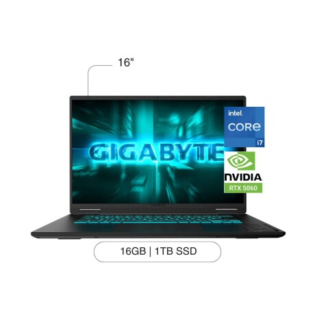 Notebook GIGABYTE A16 16' WUXGA 1TB / 16GB RAM Intel Core I7-13620H RTX5060 De 8GB Notebook GIGABYTE A16 16' WUXGA 1TB / 16GB RAM Intel Core I7-13620H RTX5060 De 8GB