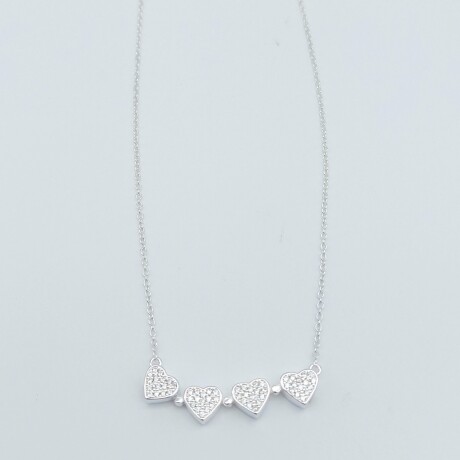 Colgante de plata 925 con circonias, TREBOL-CORAZON: Colgante de plata 925 con circonias, TREBOL-CORAZON: