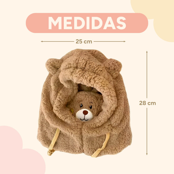 Gorro Pasa Montañas Corderito Orejas Frio Invierno Termico Variante Color Marrón Oscuro