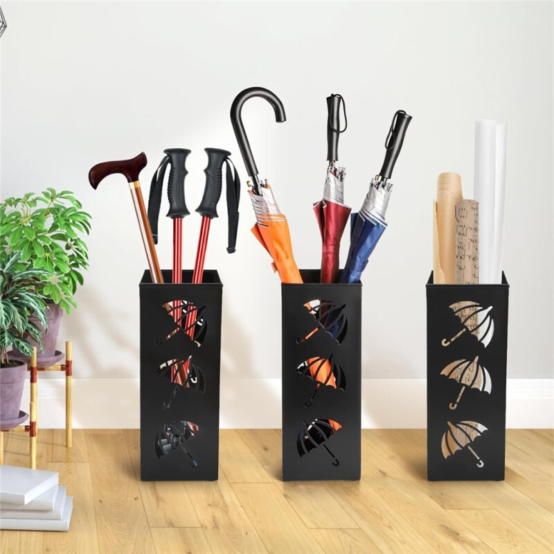 Paraguera de Metal Calado Diseño Paraguas - Negro Paraguera de Metal Calado Diseño Paraguas - Negro