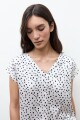 Blusa frente estampa lunares crudo