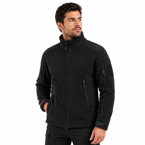 Campera Polar Táctica Negro