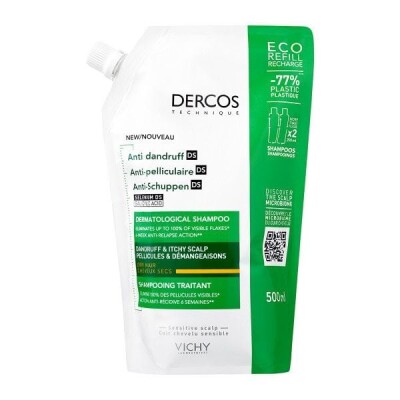 Shampoo Dercos Anticaspa Cabello Seco Refill 500 Ml. Shampoo Dercos Anticaspa Cabello Seco Refill 500 Ml.