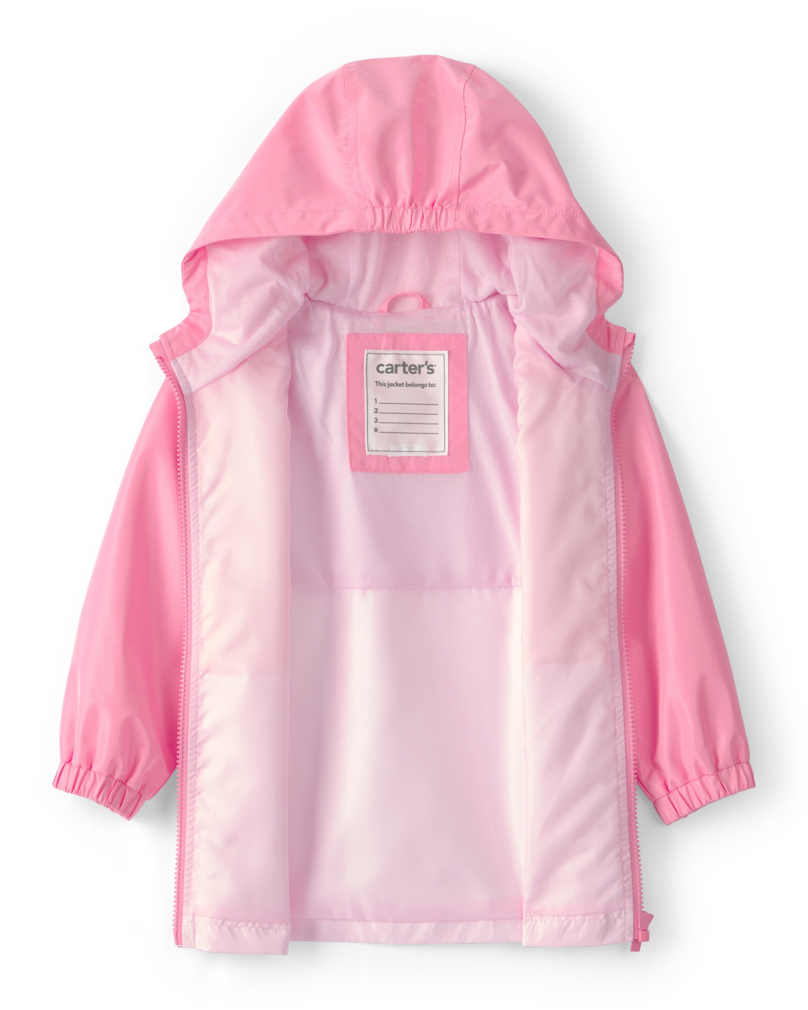 Campera impermeable, rosada, diseño bloques de color Sin color