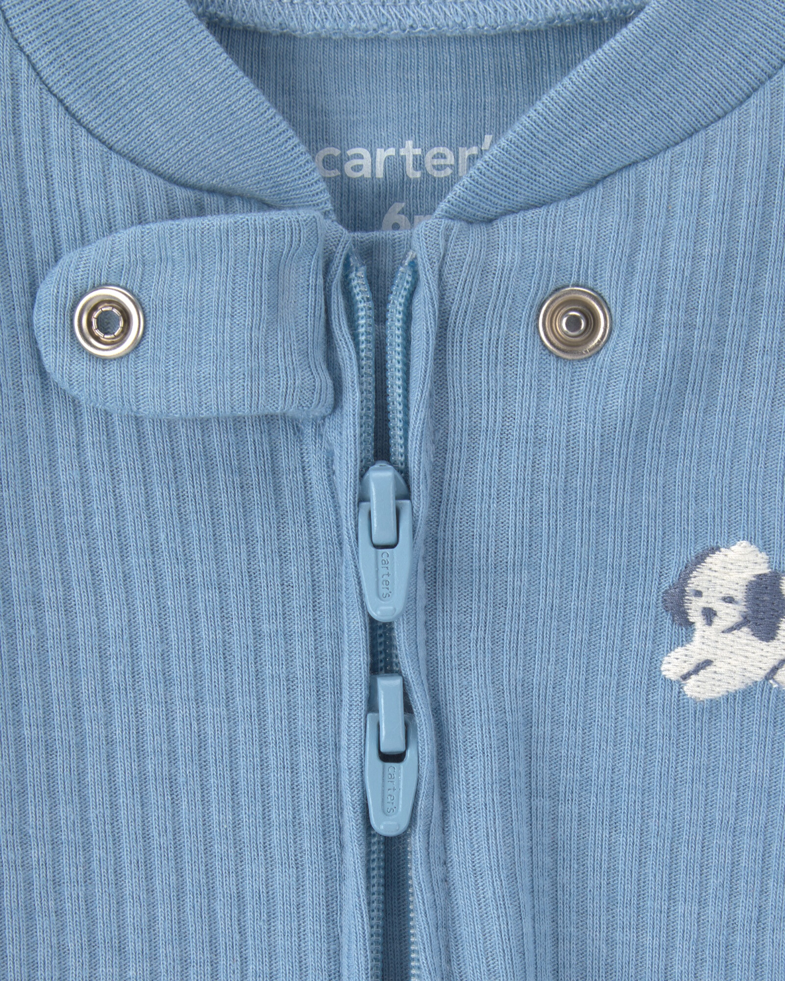 Pijama una pieza de algodón, con pie, azul, diseño perro Pijama una pieza de algodón, con pie, azul, diseño perro
