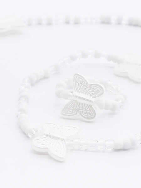 SET COLLAR, PULSERA Y ANILLO BLANCO