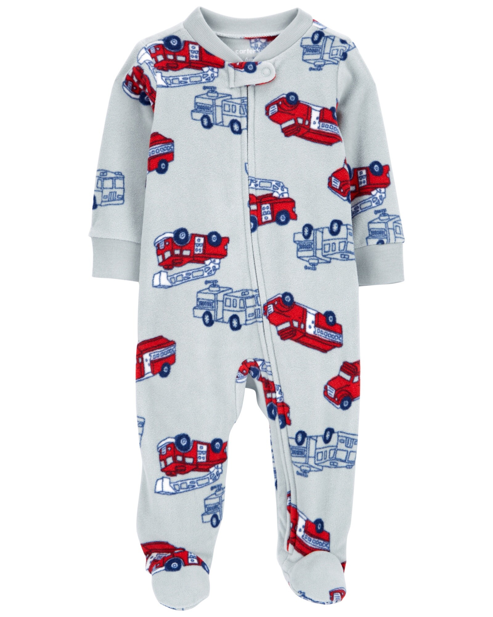 Pijama una pieza de micropolar, con pie, diseño bomberos Sin color