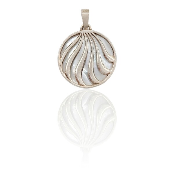 Dije Colgante Ondas-Plata 925-Nacar-CP4211 conpiedra