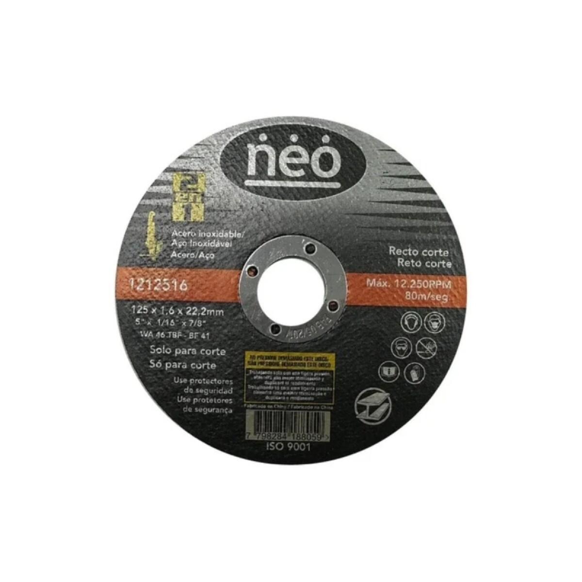 Disco de desbaste acero 7"x1/4x7/8" Neo 