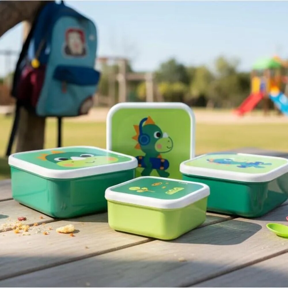 Set x3 tupper animales BUBA dino bubazoo