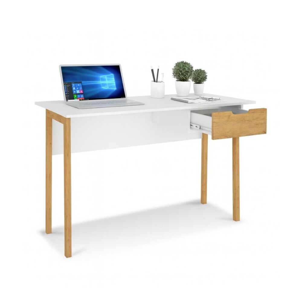 ESCRITORIO - 1 CAJON LINEA WOOD BLANCO
