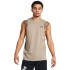 UA LEFT CHEST CUT OFF TANK-BLU BRN-203