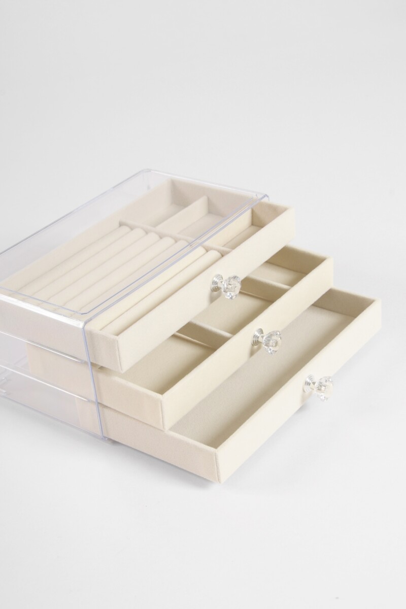 Organizador de bijou compartimentos acrílico crudo